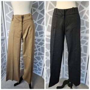 2 Pair of Xi Chic Pinstripe Wide-Leg Trousers - Tan and Black Sz 9 Juniors